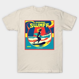 Summer Retro Surf Vinyl Album Cover II T-Shirt